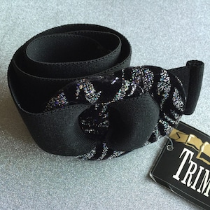 Glitter Zebra Buckle Vintage 1980s Stretch Belt