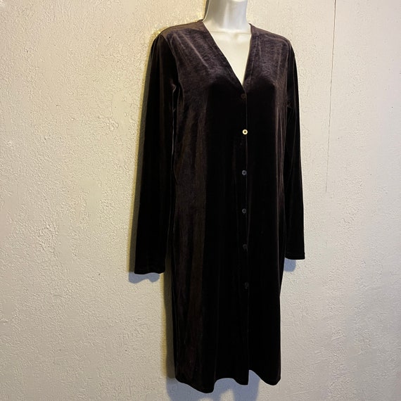 Buy Vintage DKNY Stretch Velvet Button Front Dress in Dark Brown, M Online  in India - Etsy