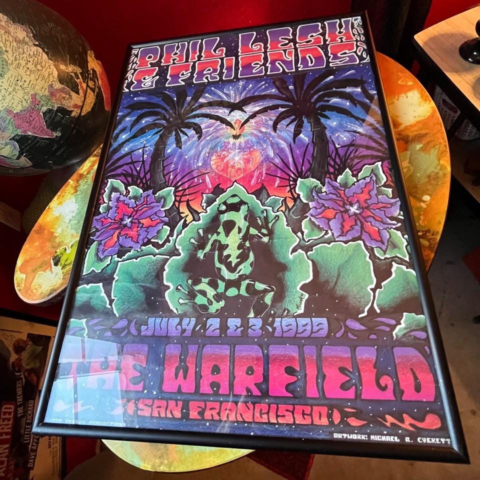 Phil Lesh & Friends Vintage 1999 Framed Concert Poster the
