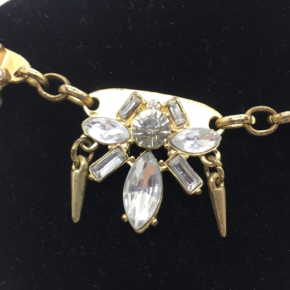 Vintage Rhinestone Statement Necklace ~ Unique Ch… - image 2