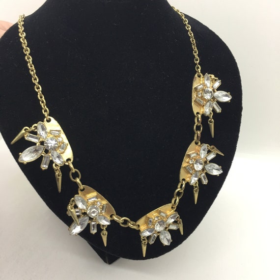 Vintage Rhinestone Statement Necklace ~ Unique Ch… - image 3