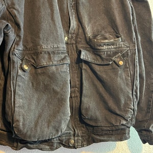 Vintage Land Rover Jacket . 90s Black Denim & Leather Trim Bomber . XL ...