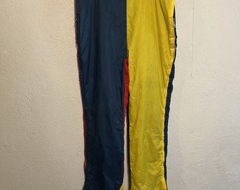 Liberty Bell 1970s Vintage Nylon Ski Pants Color Block Mens XL Bonne Bell
