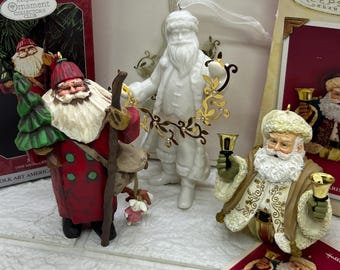3x Vintage Hallmark Old Fashioned Santa Claus Hallmark Keepsake