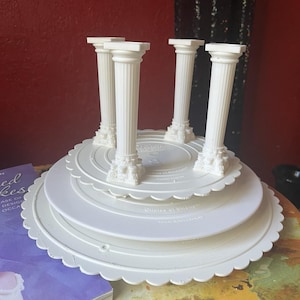 Vintage Wilton Wedding Cake Circles of Strength Plates, Column Pillars & Book