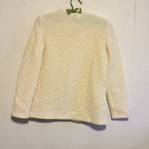 Textured Cream Vintage Pullover Boho Top - image 4