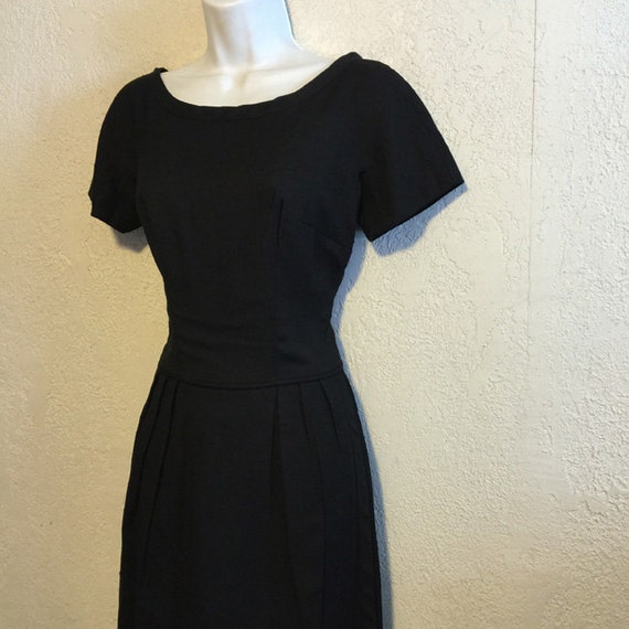 Black Vintage Dress w. Unique Skirt Detail by GiGi