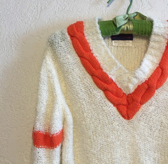 Vintage Oleg Cassini Boucle Sweater ~ Ivory & Bri… - image 2