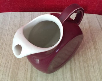Coorsite Pottery Vintage Pitcher ~ Burgundy & White - Etsy
