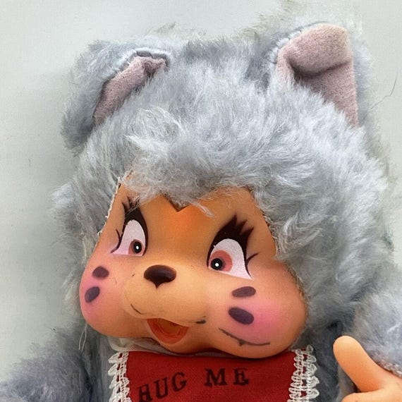 Vintage 70s/80s Nyamy Cat Monchhichi Clone Thumbsucker Plush 7