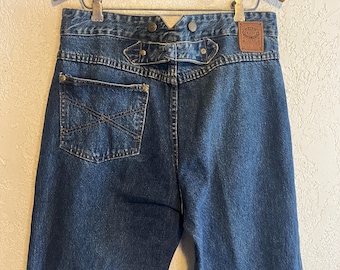Vintage Wahoo Maker early Wah Maker Cinch Buckle Back Western Blue Jeans, True West Outfitters Yuma Arizona Made in USA . 32x34 Tagged 34