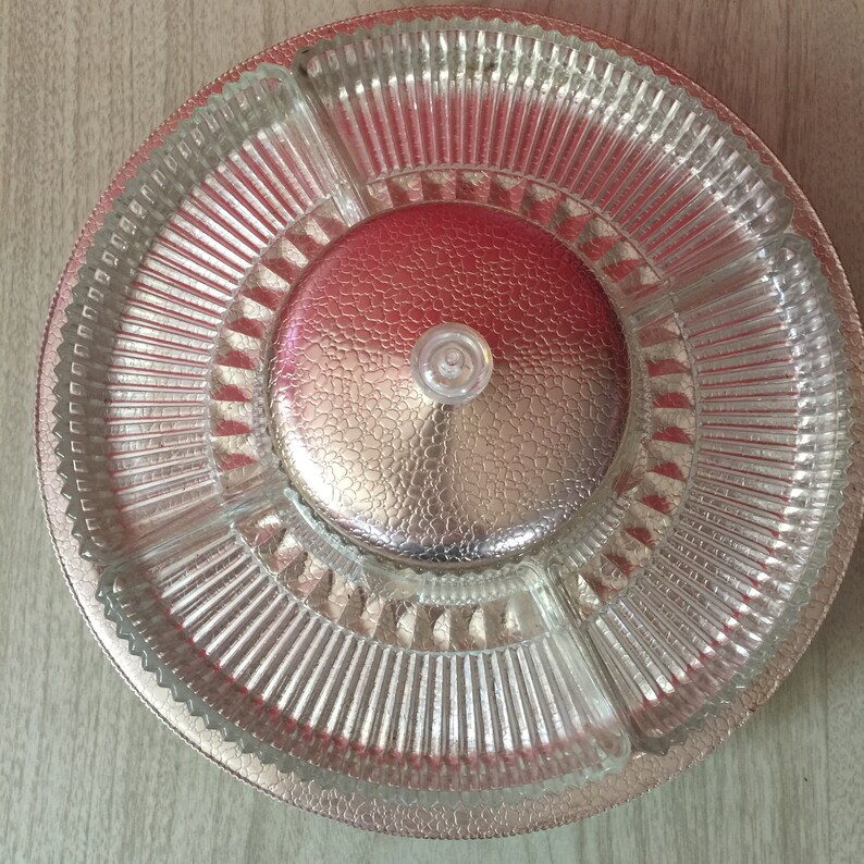 7 Pc Setup Vintage Rose Gold Anodized Aluminum Lazy Susan