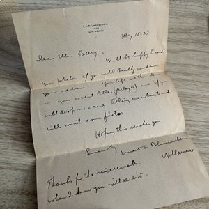 Artista vintage Ernest L Blumenschein Carta manuscrita Carta firmada Autógrafo TAOS NM '37