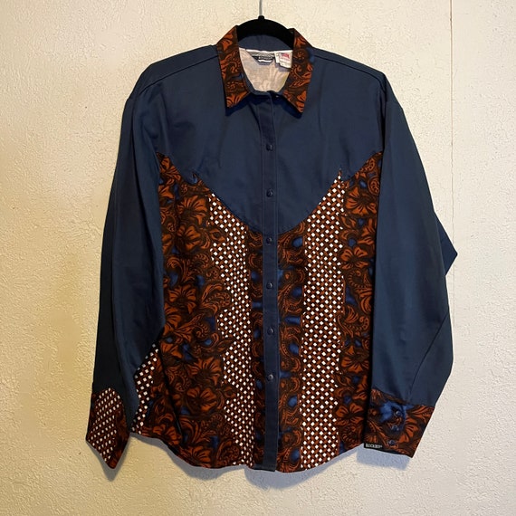 Vintage 90s/y2k Rockies Western Blouse Shirt, L