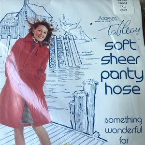 Vintage Nylon Strumpfhosen Hose im Paket. Amway Tableau,Toast,Groß. 1974