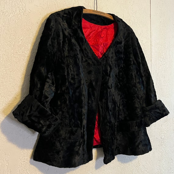 Vintage Black Velvet Swing Jacket - image 2