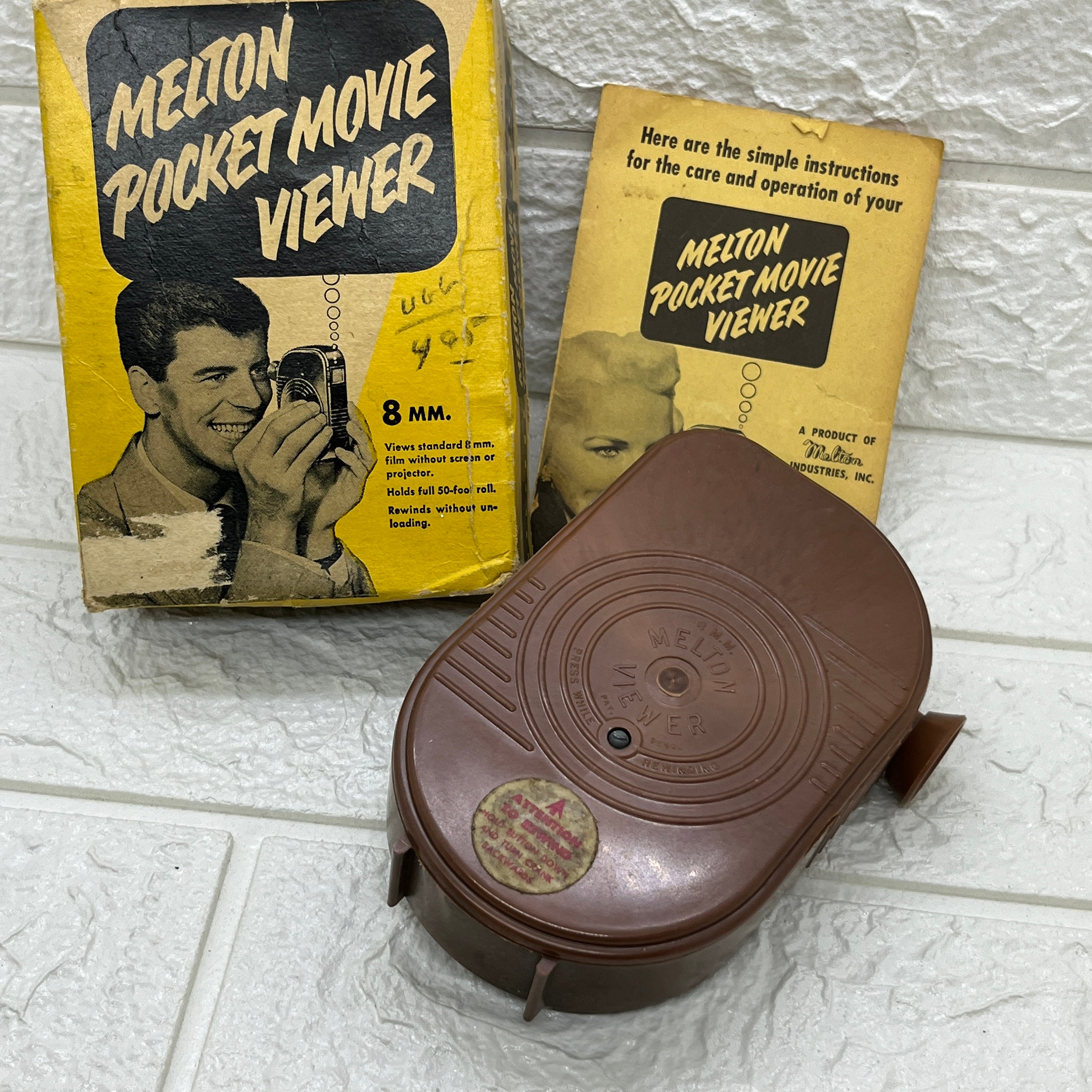 Vintage 8mm Melton Pocket Movie Viewer Player 50s Box