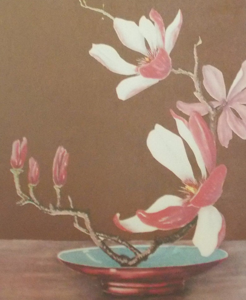 Framed 1940s Floral Print, Goes Burgundy, Pink, Green Etsy