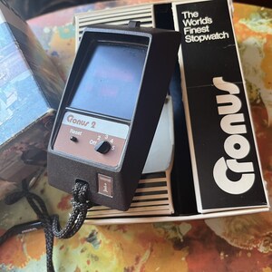 Vintage CRONUS 2 Electronic Stopwatch 1970s in Original Box, Tested & Working