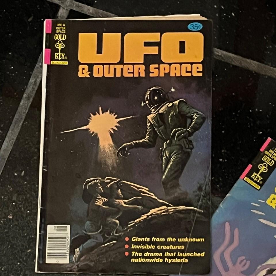 2x UFO & Outer Space Gold Key Vintage Scifi Comics Lot ~ Vintage