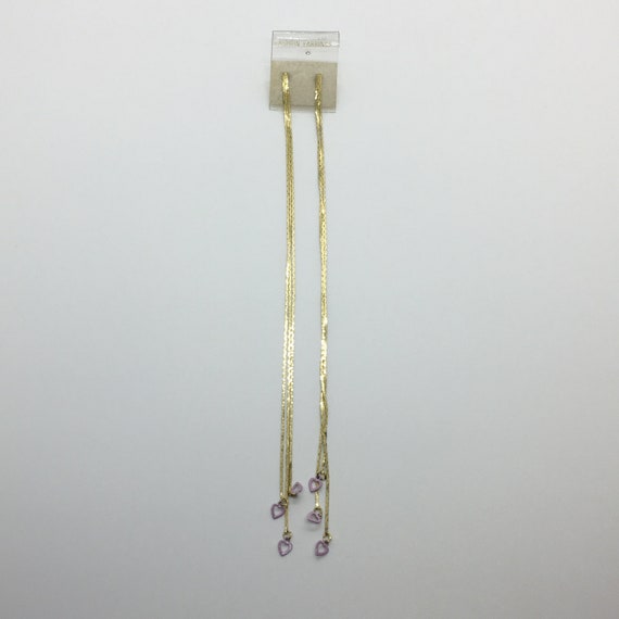 Vintage 1980s Maxi Earrings . 8 1/2" Gold Chains … - image 2