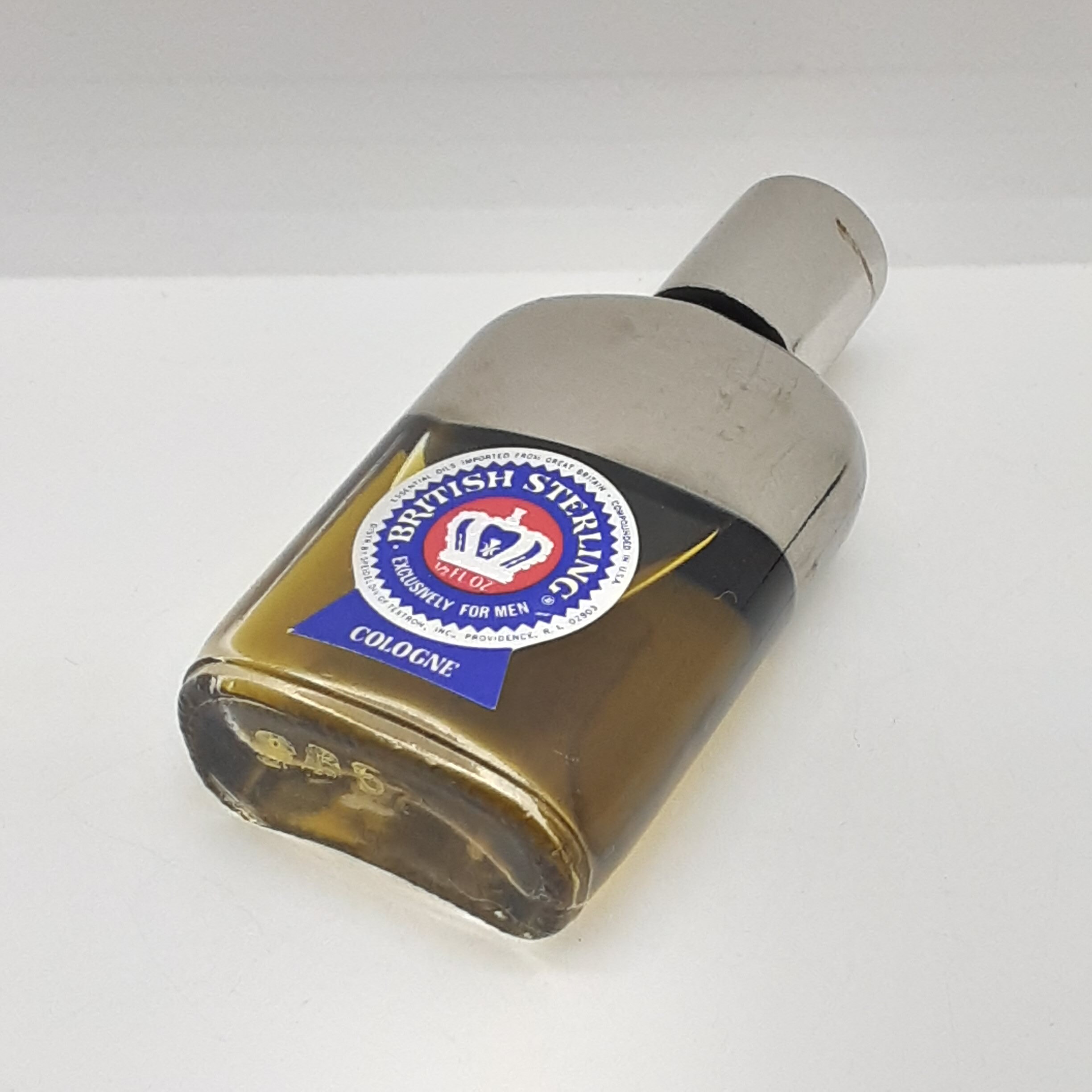 Vintage British Sterling Cologne Bottle Glass Silver Partial 1 2 Oz Bottle Speidel Textron Etsy
