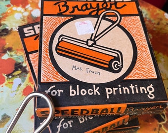 Vintage Speedball Brayer No. 49 for Block Printing in Original Box (2 Available)