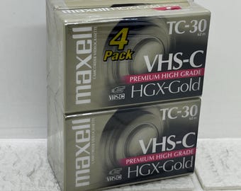 ビンテージ Maxell VHS-C HGX-Gold TC-30 ビデオカメラ用ビデオカセット 4個セット