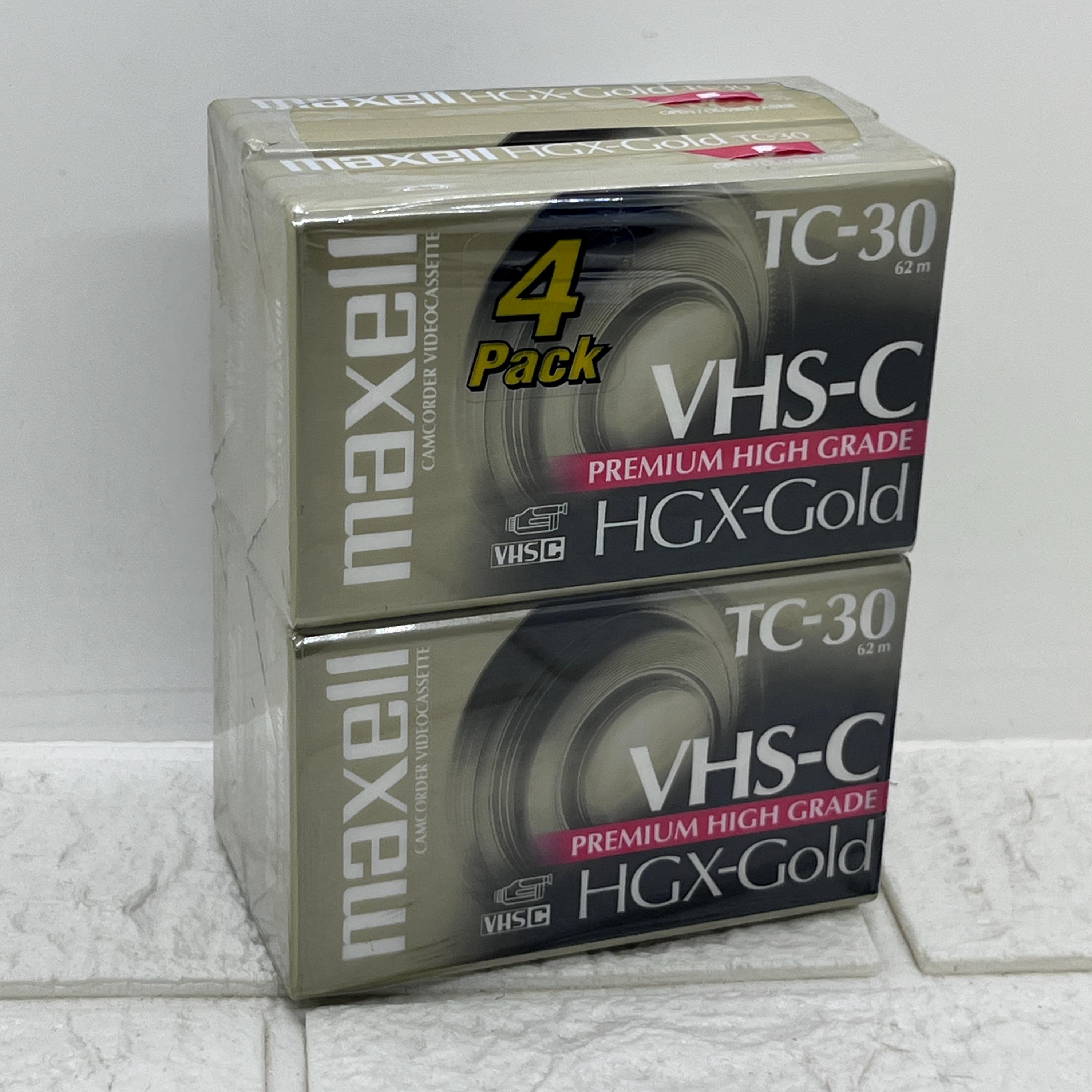 4 Pack Vintage Maxell VHS-C Hgx-gold TC-30 Camcorder Videocassette