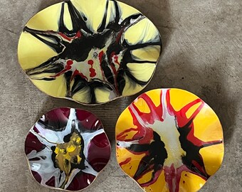 ヴィンテージ オリエント＆フルーム 虹色アートガラス プラム ペーパー