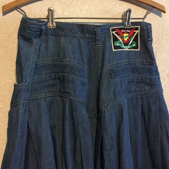 denim broomstick skirt
