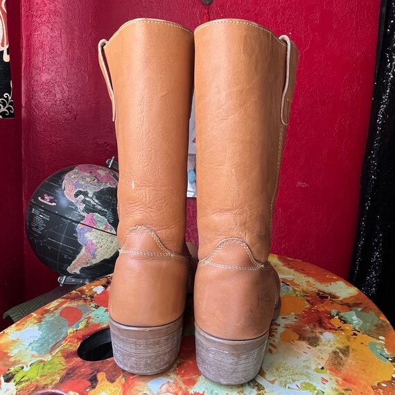 Worn Vintage Tan Leather Landis Boots - image 6