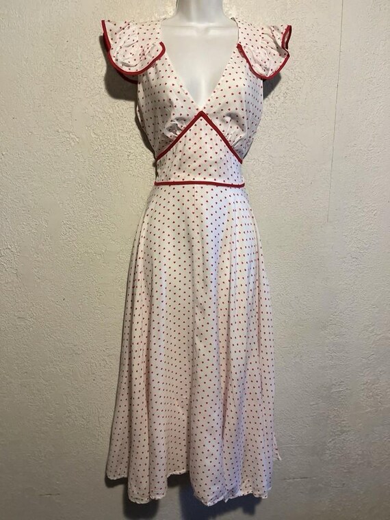 Vintage Foxy Lady 70s Does 40s Heart Print Retro Pinup Summer Dress . S/M -  Etsy