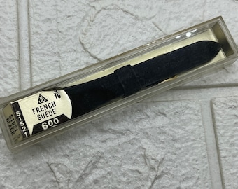 Vintage Watch Band JB Black French Suede ~ New Old Stock