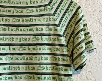 Vintage 1970s Bowler's Novelty Knit T-Shirt ~ "Bowling's My Bag"