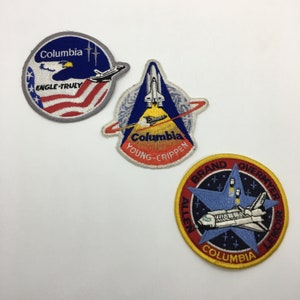 3 Vintage 1981 NASA Space Shuttle Columbia Patches, Unused