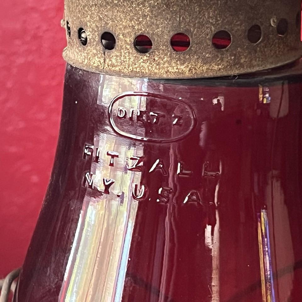 Vintage Paull's Leader Green Tubular Lantern Lg No 2 W Red Dietz