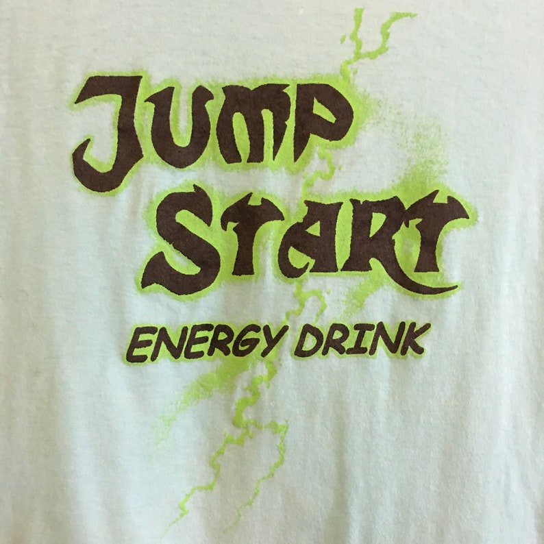 Worn Vintage 1990s/y2k era Jump Start Energy Drink TShirt Etsy