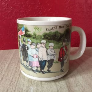 Clark&#39;s Mile-End Spool Cotton Antique Logo Vintage 1990s Coffee Mug