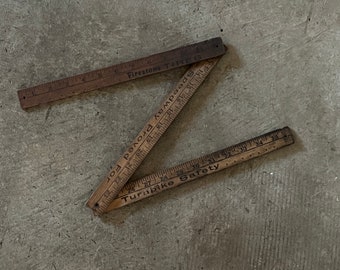 Well Aged Vintage Firestone Tires Ad Tri-Folding Yardstick, Ruler