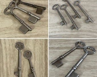 11 Vintage Skeleton Keys Blanks, Germany, Most Unmarked, 3"