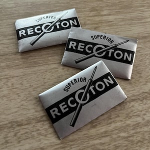 Vintage RecOton Phonograph Needles x 3 New Old Stock Pakete. Hergestellt in der Schweiz