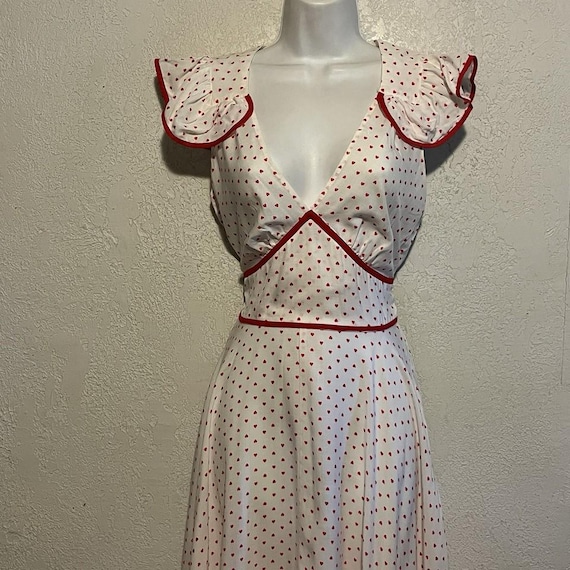 Vintage Foxy Lady 70s Does 40s Heart Print Retro Pinup Summer Dress . S/M -  Etsy