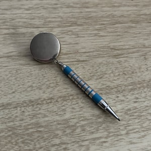 Vintage Mini Mechanical Pencil on Retractable Chain Lapel Pin