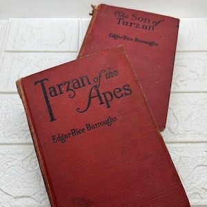 Tarzan Of The Apes + Son Of Tarzan Edgar Rice Burroughs G&D Early Hardcover Books 1914, 1917