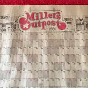 Vintage Levi's Miller's Outpost Gran 1980 Calendario Colgante de Pared Póster de Papel