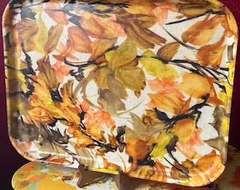 Taca do serwowania z włókna szklanego w stylu vintage, abstrakcyjne jesienne liście