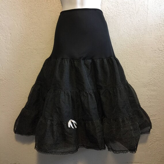 Vintage Black & White Swiss Polka Dot Crinoline Sl