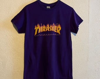 Thrasher Magazine Vintage Purple T-Shirt . Small