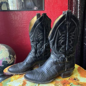 Vintage Panhandle Slim by Sanders Boots Men's Cowboy Boots Black